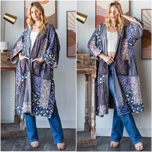 Oli & Hali Blue Patchwork Cardigan